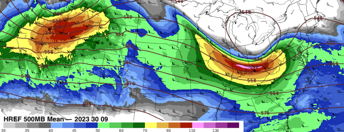 HREF 500mb mean over US