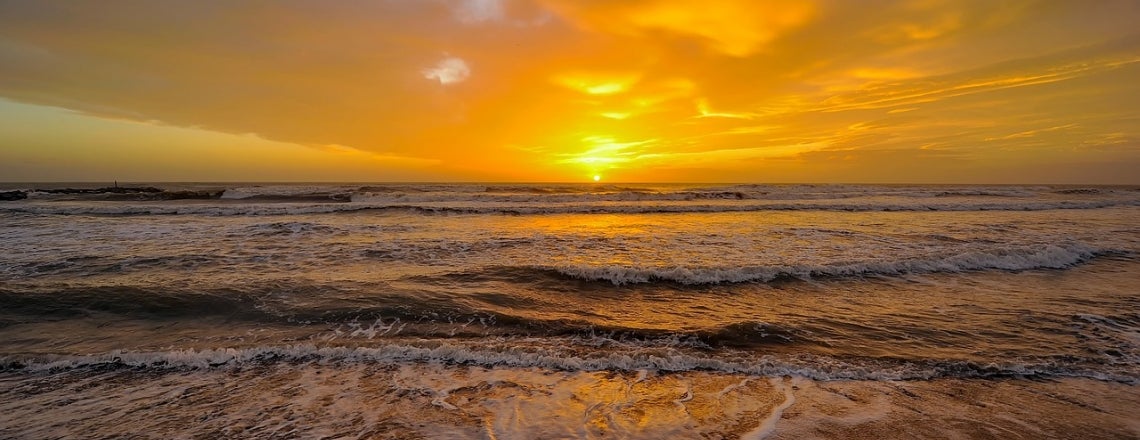 sunset over a beach