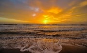 sunset over a beach